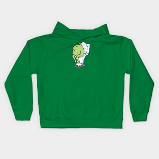 The Thinker Frog Meme Kids Hoodie